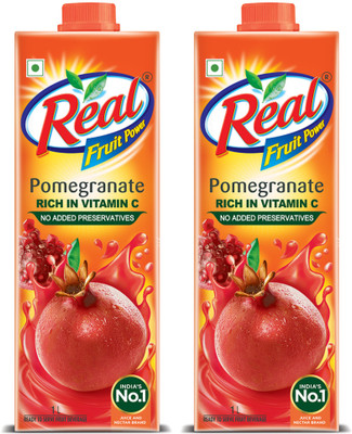 Real Fruit Power Pomegranate : Unique Blend of Taste & Fruit Goodness(2 x 1 L)