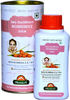 BIOSASH Sea Buckthorn BioRadiance Juice with Omega-3| Promotes Healthy Skin&Radiant Glow(250 ml)