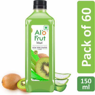 ALOFRUT Kiwi Aloevera Chunks & Juice (150 ml) | Ready to Serve Fruit Drink(60 x 160 ml)