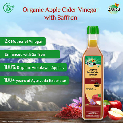 ZANDU Organic Apple Cider Vinegar with Saffron Vinegar(500 ml)