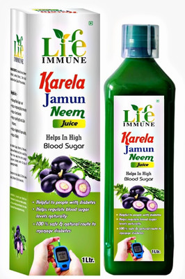 Life Immune Karela Jamun Neem Juice | Support Blood Sugar Level and Lower Bad Cholesterol(1 L)