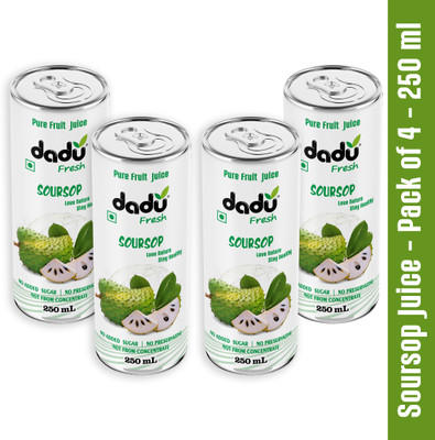 Dadu Fresh Soursop Juice - 250 ML (Pack of 4)(4 x 250 ml)