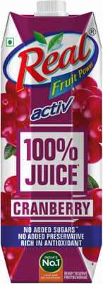 Real Activ Cranberry Juice | No Added Sugar | No Added Preservative | Refreshing(1 L)