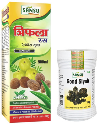 SANSU HEALTH CARE Gond Siyah 100g With + Triphala Juice 500ml Help Constipation(500 ml)
