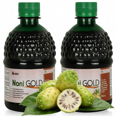 Unifibe Noni Gold Juice Natural Detox with Garcinia, Ashwagandha & Grape Seed Extract(2 x 400 ml)