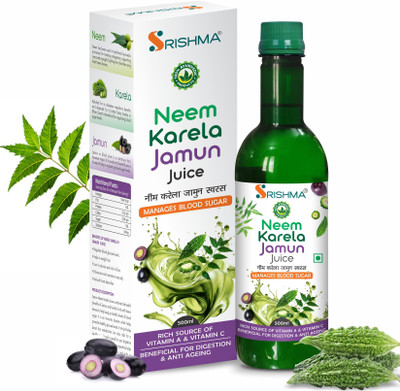 Srishma Neem Karela Jamun Juice | Diabetic Care | Controls Blood Sugar Levels - 500ml(500 ml)