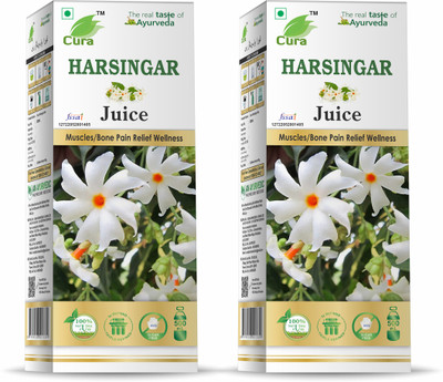 Cura Harsingar Juice | Ayurvedic juice for Joint Pain Relief Wellness(2 x 500 ml)
