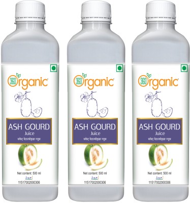 360 Degree Organic _Ash Gourd Juice (Safed Petha)(3 x 500 ml)