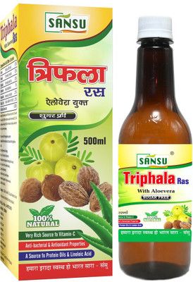 Sansu Triphala Juice| Digestive Solution | Long term constipation, digestive relief(Pack of 2, 1000 ml)