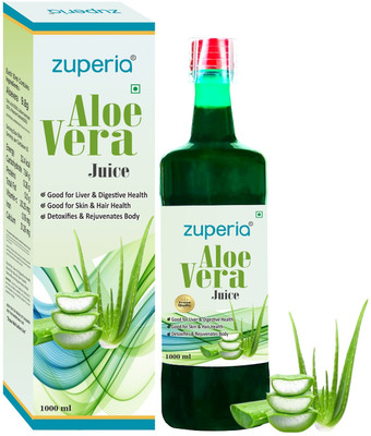 Zuperia Aloe Vera Juice for Good Skin & Hair Supports Digestion, Liver Health & Immunity(1000 ml)