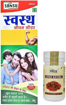 SANSU HEALTH CARE Swasth Jeevan Juice 500ml with Gond Katira 100g Combo Pack(500 ml)