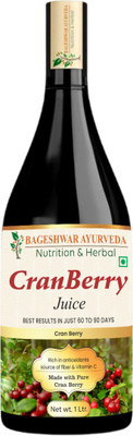 Bageshwar Ayurveda Cranberry Juice Natural for Building Immunity& Digestion Booster/No Added Sugar(2 x 1 L)