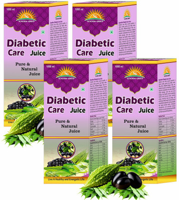 Sunchan Group Diabetic Care Juice 4000 ML Jamun Neem Karela Mix Fruit Juice 4 Ltr(4 x 1000 ml)