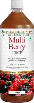 Bageshwar Ayurveda Multiberry Juice (1000 ml x 2) With 21 Different Berries & 7 Herbs(2 x 1 L)