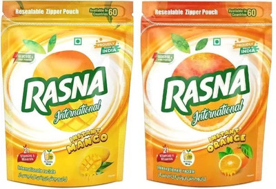 Rasna instant MANGO ND ORANGE(2 x 400 ml)