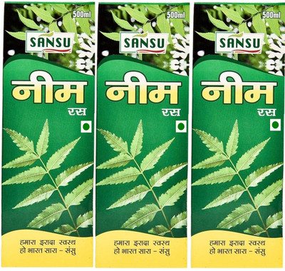 Sansu Neem Ras/Juice | Good for Health Hair and Skin | Boosts Immunity |(3 x 500 ml)
