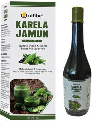 Unifibe Ayurvedic Karela Jamun & Neem Juice ( Helps Blood Sugar Levels, Boost Digestion(1000 ml)