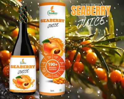 grinbizz Seaberry Juice Enhance Brain Power/Glowing Face/Heart Care/Immunity Booster(1 L)