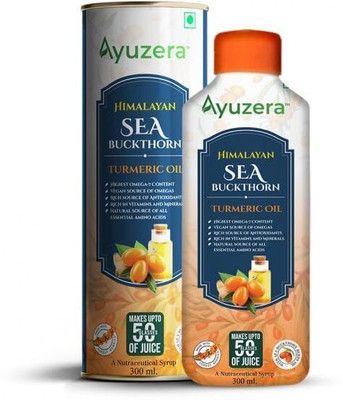 Ayuzera Himalayan Sea Buckthorn with Turmeric Oil 300ml Multivitamin with Omega 3,6,7(2 x 300 ml)