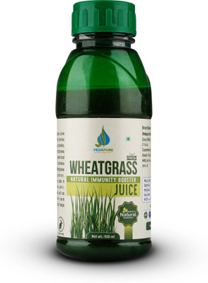 Vedapure Wheat Grass Juice for Immunity, Detoxification with Chlorophyll, Fresh Sprouted Wheatgrass | No Artificial Flavors I Gluten Free(500 ml)