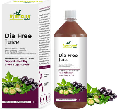Ayumcure Dia Free Juice | Ayurvedic Blood Sugar Control | Karela, Jamun, Amla & Giloy(1 L)
