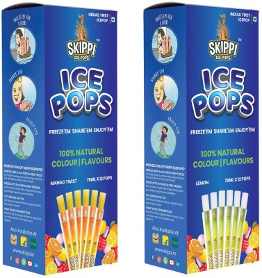 Skippi Ice Pops Lemon and Mango Flavour Pack of 12+12(2 x 840 ml)