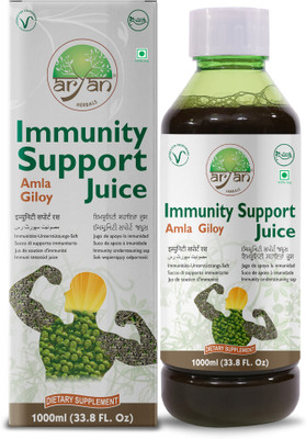 Aryan Herbals Immunity Support Juice with Amla & Giloy, No Added Sugar & Artificial Colors(1000 ml)