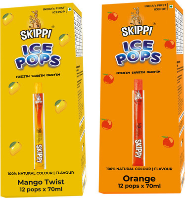 Skippi Ice Pops Orange and Mango Flavour 12+12(2 x 840 ml)