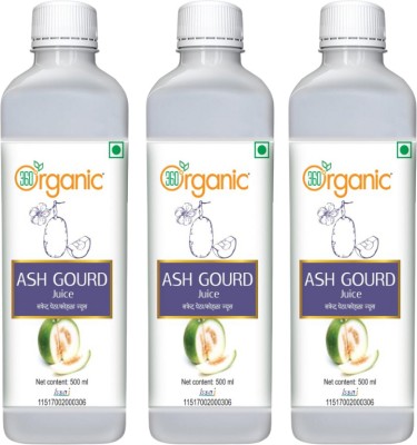 360 Degree Organic Ash Gourd Juice (Safed Petha) Health Drink For Weight Loss & Heart Health(3 x 500 ml)