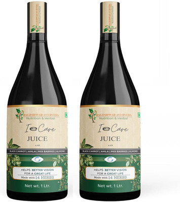 Bageshwar Ayurveda Eye ie Care Juice I Helps Better Vision With Almond, Black Carrot, Mix Berries(2 x 1 L)