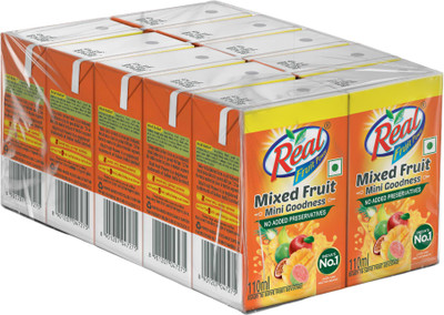 Real Fruit Power Mixed Juice- Pack of 10 | Goodness of Fruit | No Added Preservatives(1.1 L)