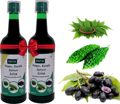 seya Neem, Karela, Jamun, Juice Help Balance Sugar Naturally(2 x 800 ml)