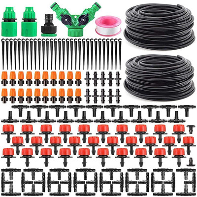 HASTHIP Automatic Drip Irrigation Set,30m Adjustable Micro DIY Irrigation Kit Drip Irrigation Kit