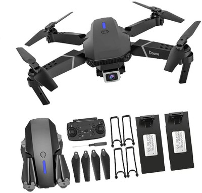 PTCMart E88 Pro Double Battery mini drone Foldable with 4k dual camera Position Locking Drone