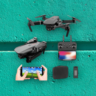 Barbie E88 Camera dronRemote Control 360 Flip Stunt WiFi Wings 2 Batteries_b13 Drone