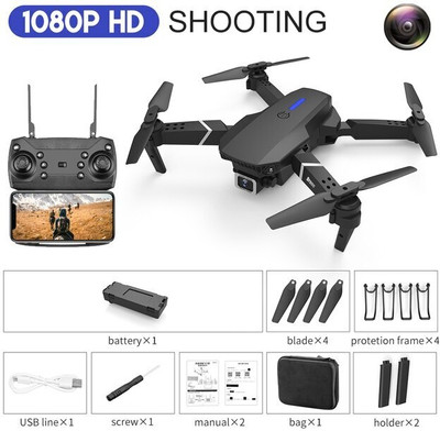 Swa Mi Quadcopter E88 Drone With Wide Angle HD Camera Height Hold Foldable1 Drone