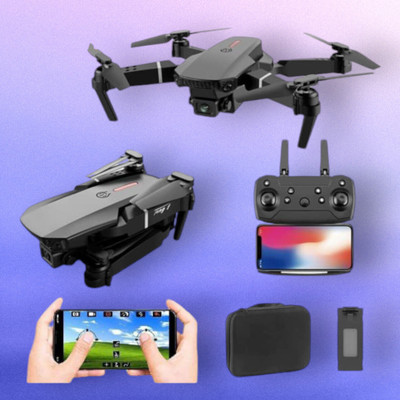 Swa Mi SM E88 Camera dronRemote Control 360 Flip Stunt WiFi Wings 2 Batteries_b24 Drone