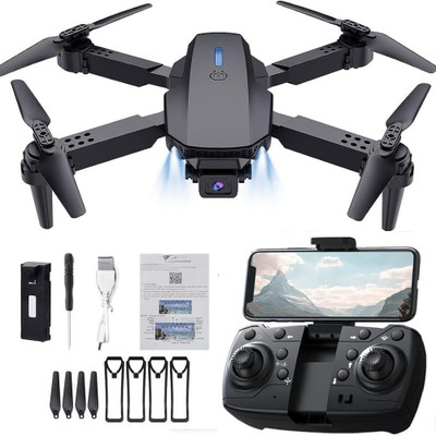 RYCRATE DRONE E-88 WIFI FPV With Wide Angle HD 4K 1080P Camera Foldable Drone Drone