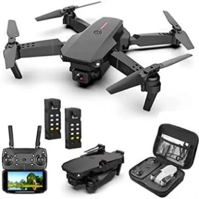 lezzie 4K WIFI Dual Cual Camera Drone For Adults & Kids With 2 Batteries and Toy Drone(Black)