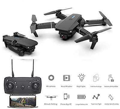 PTCMart mini drone E88 Pro Foldable WiFi with 4k dual camera Position Locking Drone