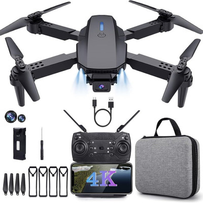 FLORASTICK 4K Dual Camera Drone GPS Trajectory Flight Long Battery Life-WIFI-E88- Drone