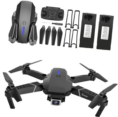 PTCMart Double Battery Position Locking E88 Pro mini drone Foldable with 4k dual camera Drone