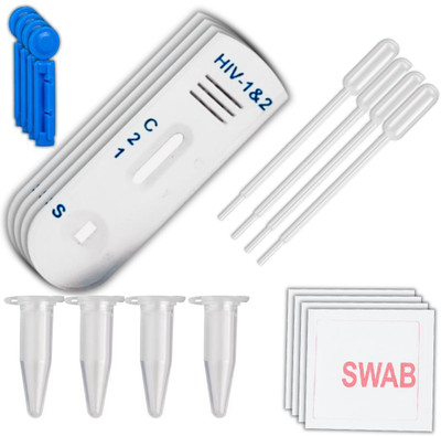 SIDAK LIFECARE Sidak HIV1 HIV2 Rapid Home Test Cassettes Pack of 4 Antibody Test Kit