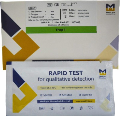 MediLytic Biomedicals Trop I Heart Attack Test Kit (Pack Of 06 Cards) Blood Test