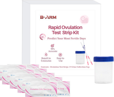 B-Arm Rapid Ovulation Test Strip Kit for Women with 10 Strips & 1 Reusable Container| Urine Drug Test