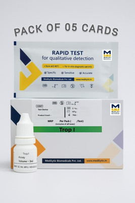 MediLytic Biomedicals Trop-I Heart Attack Test Pack of 5 Cards Blood Test