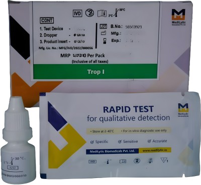 MediLytic Biomedicals Trop-I Heart Attack Test Kit (Pack of 1 card) Antigen Self Test Kit