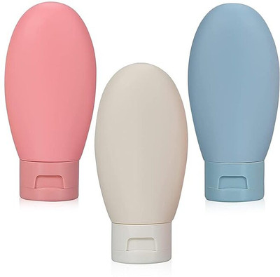 ZIVINI Refillable Travel Bottles for Toiletries Silicone Container Storage Bottle 60 ml Bottle(Pack of 3, Multicolor, Silicone)