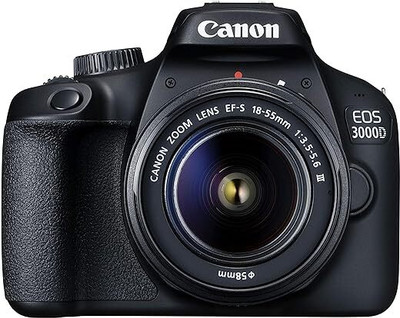 Canon EOS 3000D DSLR Camera 1 Body, 18 - 55 mm Lens(Black)