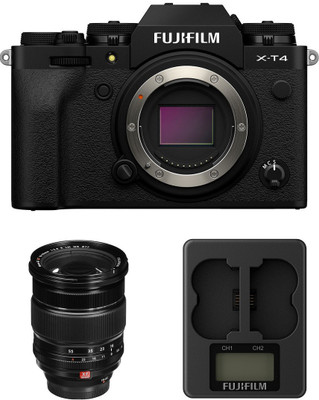 FUJIFILM X Series X-T4 Mirrorless Camera XF 16-55mm F2.8 R LM WR lens and BC-W235 Dual Battery Charger(Black)